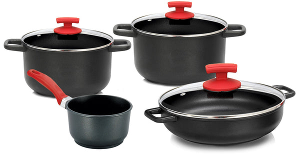 prezzo Batteria di Pentole 7 Pezzi in Alluminio Pressofuso Antiaderente Olympia Love