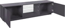 Mobile TV 2 Ante 180x41,4x46 cm Bloom Grigio Antracite Laccato Lucido