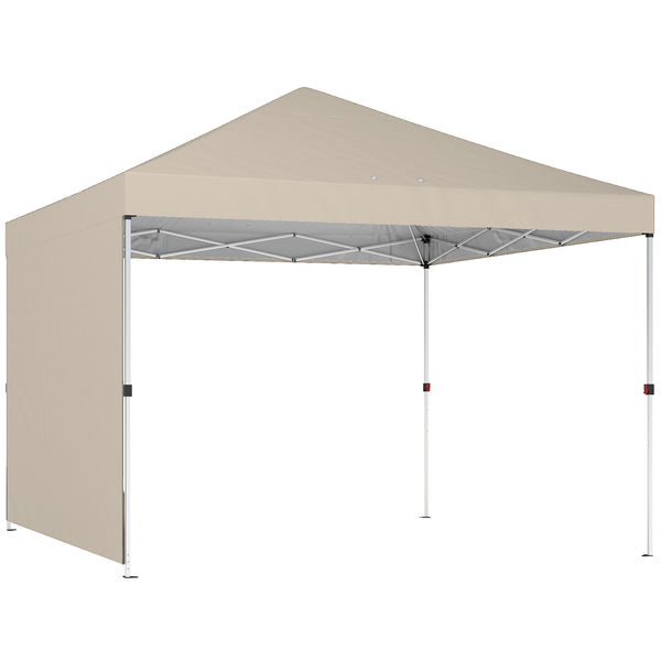 Gazebo Pieghevole Pop-Up 300x300 cm con Parete Laterale in Metallo e Tessuto Oxford Beige online