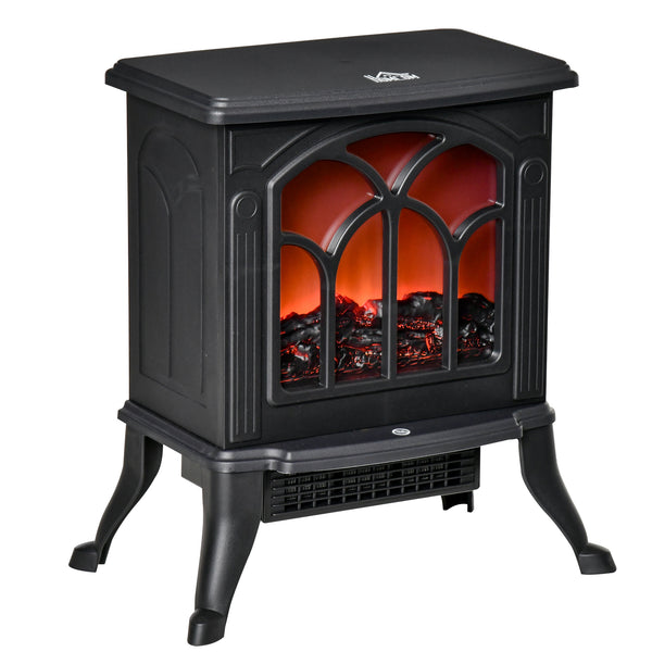 acquista Camino Elettrico da Terra con 2 Livelli di Potenza 750-1500W Effetto Fiamma 37,3x23,1x44 cm Nero