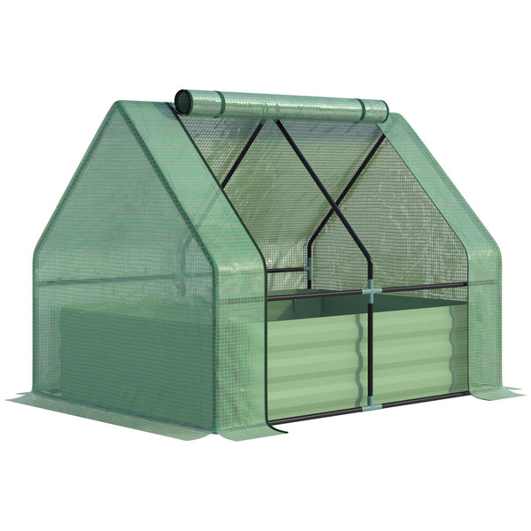 Letto per Orto Fioriera 127x95x92 cm in Acciaio con Copertura Verde acquista