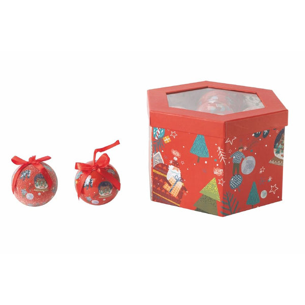 prezzo Set 14 Palle di Natale Ø7,5 cm in Polyfoam con Box Naif Rosso