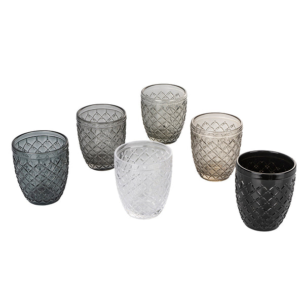 Set 6 Bicchieri Acqua Castle Stones in Vetro VdE Tivoli 1996 Grigio online