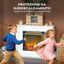Camino Elettrico da Pavimento 98x25x80 cm con Fiamma a 12 Colori e 5 Luminosità Telecomando e Timer Bianco e Nero      