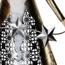 Babbo natale in metallo con stelle argento e oro cm 30,5x10,8xh76,2