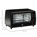 Fornetto Elettrico 10L 750W 36,5x26x22 cm Temperatura Regolabile e Timer Nero