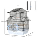 Gabbia per Uccelli 50,5x41x63 cm in Metallo e Plastica Bianco