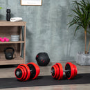 Set Manubri Palestra con Pesi da 40 kg 45x26x26 cm in Metallo e Sabbia di Ferro Rossa