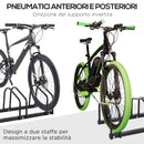 Rastrelliera Porta Biciclette 4 Posti 110x33x27 cm in Acciaio Nero