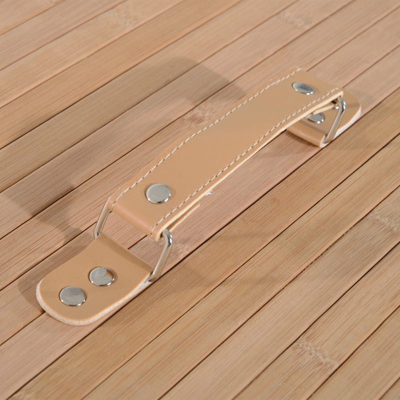 Cesta Portabiancheria 52x32x63 cm in Bambù con Coperchio e Fodera Rimovibile