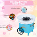 Macchina per Zucchero Filato 450W 30x30x28 cm con Accessori Azzurra