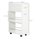 Carrello da Cucina con 2 Ripiani 25x50x85 cm in Truciolato e Acciaio Inox in Truciolato e Acciaio Inox