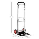 Carrello Portapacchi Pieghevole 40x41x107 cm 2 Ruote in EVA in Alluminio e Acciaio