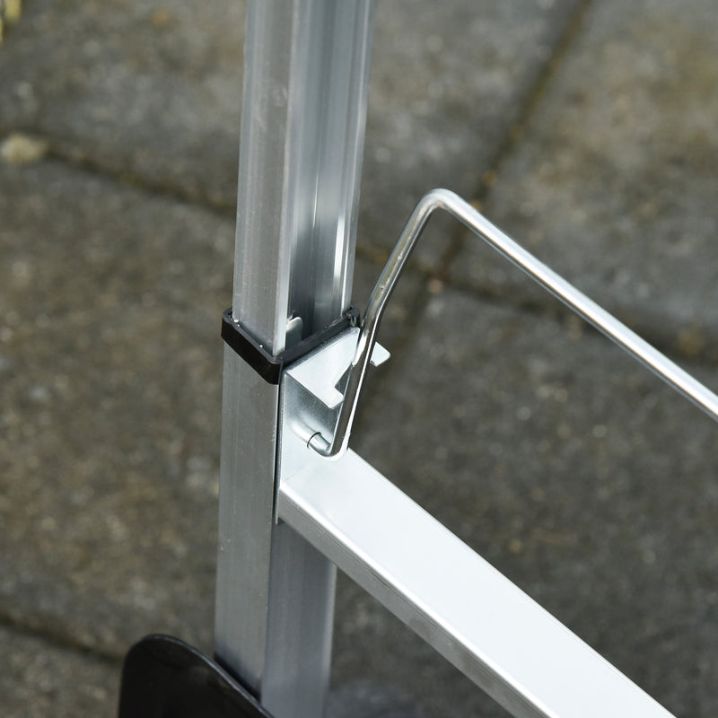 Carrello Portapacchi Pieghevole 40x41x107 cm 2 Ruote in EVA in Alluminio e Acciaio