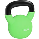 Kettlebell 12 kg per Allenamento Spalle e Bicipiti 20x13x23 cm in Metallo e Gomma Verde