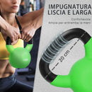 Kettlebell 12 kg per Allenamento Spalle e Bicipiti 20x13x23 cm in Metallo e Gomma Verde