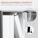 Libreria Moderna Salvaspazio a 5 Ripiani 33x28x161 cm in Legno Grigio e Bianco