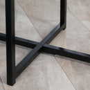 Tavolino da Caffè Rotondo con Base a X 48x48x56,5 cm in MDF e Metallo Bianco