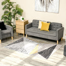 Tappeto Pelo Corto per Interni 200x140 cm in Poliestere Grigio Giallo Bianco