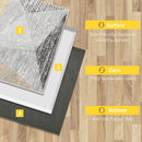 Tappeto Pelo Corto per Interni 200x140 cm in Poliestere Grigio Giallo Bianco