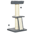 Torre per Gatti Tiragraffi 48x48x92 cm con Palline e Posatoi in Sisal e Finto Vello d'Agnello