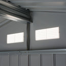 Casetta da Giardino con Doppie Porte Scorrevoli 277x195x192 cm in Acciaio e Polipropilene Argento