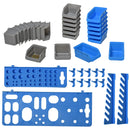 Cassetta Portautensili 44pz 54x22x95 cm con Scatole Regolabili e Rimovibili in Polipropilene  Blu e Grigio