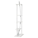 Portafiori a 5 Livelli a Mezzaluna 50x30x160 cm per Interni ed Esterni in MDF e Acciaio Bianco