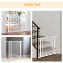 Cancellino per Cani Estensibile a Pressione 75-103 cm con Chiusura Automatica in Acciaio e ABS Bianco