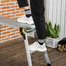 Piattaforma di Lavoro Pieghevole con 4 Piedi Protettivi 128x41x60 cm in Alluminio Argento