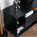 Mobile Porta TV con 2 Mensole 180x33,5x42 cm in Legno Nero