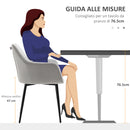 Set 2 Sedie Imbottite 54x57x80 cm in Tessuto Effetto Velluto Grigio