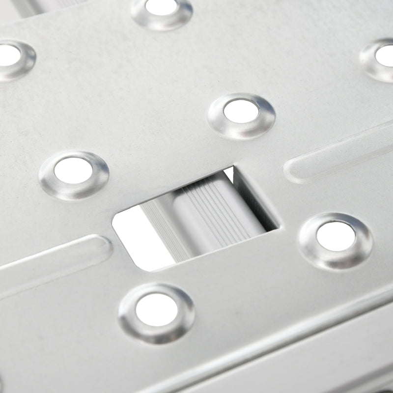 Scala Telescopica a 5 Posizioni con 2 Piattaforme di Sicurezza 339x76x10 cm in Alluminio Argento