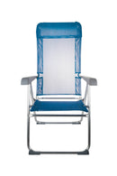 Sedia Sdraio Reclinabile Pieghevole in Alluminio e Textilene Soriani Camaiore Blu