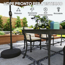 Base per Ombrellone Ø55x30 cm Riempibile con Acqua o Sabbia in HDPE Nero   