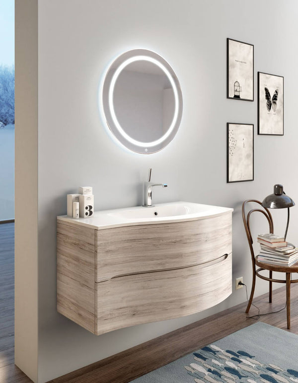 Mobile Bagno Sospeso 91,5cm TFT Swing Rovere Bianco 3D online