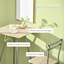 Set Bar Tavolino Alto e 2 Sgabelli da Giardino in Acciaio e Legno Quercia