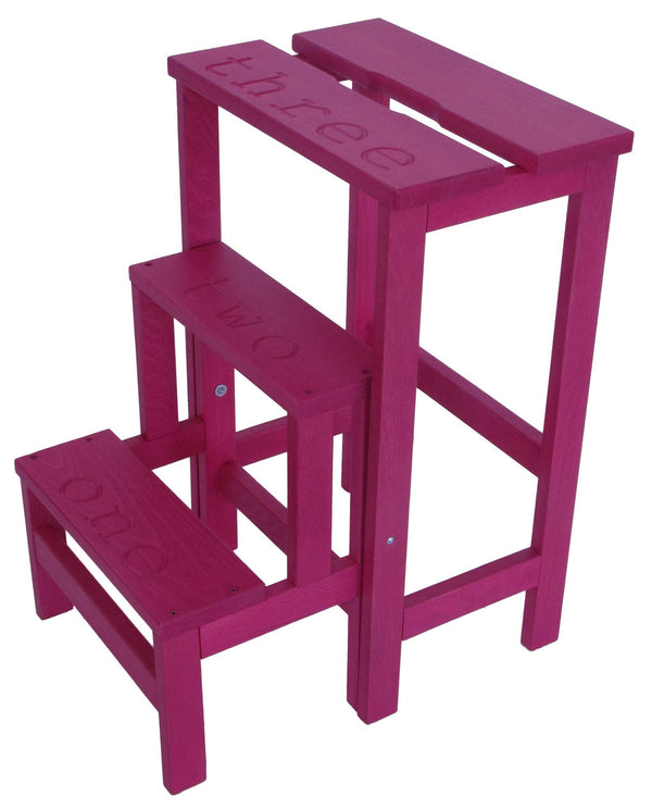 Sgabello Scaletta 60x40x46 cm in Legno Fucsia acquista