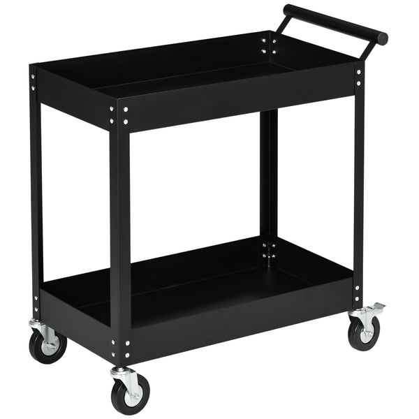 sconto Carrello Porta Attrezzi Utensili da Lavoro 84,5x38x84 cm in Acciaio Nero