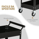 Carrello Porta Attrezzi Utensili da Lavoro 84,5x38x84 cm in Acciaio Nero