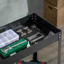 Carrello Porta Attrezzi Utensili da Lavoro 84,5x38x84 cm in Acciaio Nero