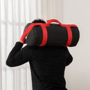 Sacca Bulgara 15 Kg Ø22x55 cm per Allenamento Fitness Nero e Rosso