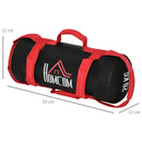 Sacca Bulgara 20 Kg Ø22x55 cm per Allenamento Fitness Nero e Rosso