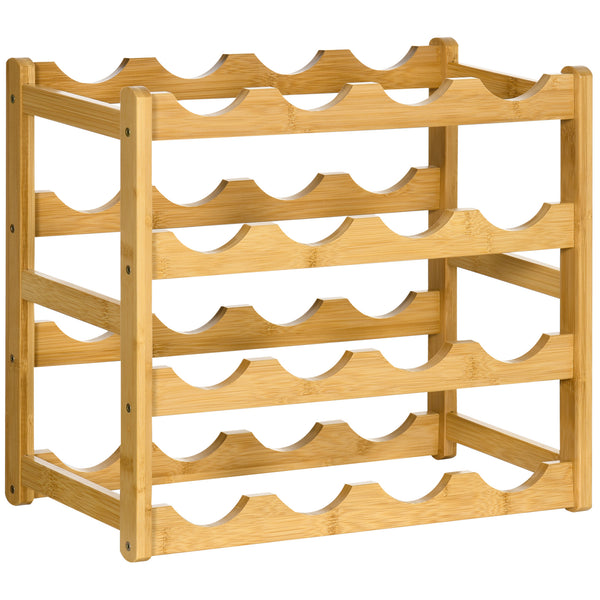 prezzo Cantinetta Portabottiglie 16 Bottiglie 43x23,5x38 cm in Legno di Bambù