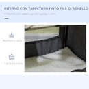 Trasportino per Cani e Gatti Pieghevole 50,5x33,5x35 cm 3 Aperture e Cuscino Grigio