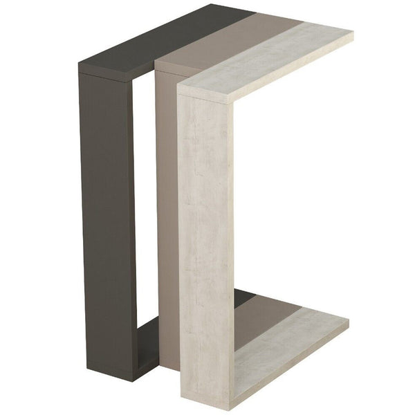acquista Tavolino da Soggiorno 30x40x57 cm Laterale Divano in Legno Bianco Antico Tortora Antracite