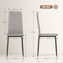 Set di 4 Sedie da Pranzo 41x50x97 cm con Schienale Alto in Finta Pelle e Acciaio Grigio      