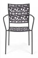 Sedia con Braccioli Kelsie Antracite in Metallo