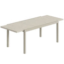 Tavolo da Giardino Allungabile 154-214x85x75 cm per 8-10 Persone in Alluminio e Acciaio Grigio Chiaro      