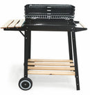 Barbecue a Carbone Carbonella Rettangolare con Ruote Soriani Sun-day Nero